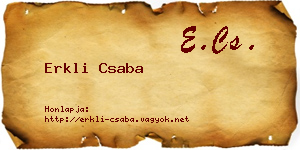 Erkli Csaba névjegykártya